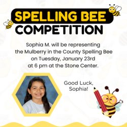 Spelling Bee - Tuesday, January 23rd at 6 at the Stone Center